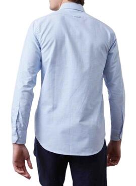 Chemise Altonadock à carreaux vichy bleus et blancs pour homme