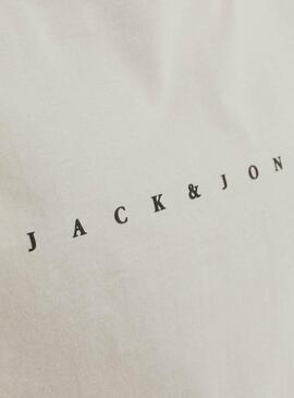 T-shirt Jack and Jones beige pour homme.
