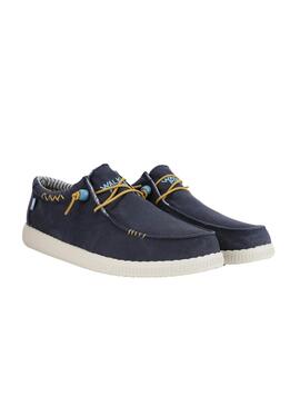 Chaussures Walkin Pitas Wallabi Windover marine pour homme.