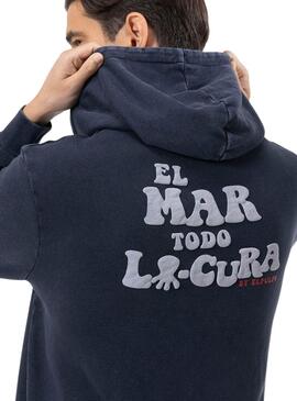 Sweatshirt El Pulpo Relief Marin Pour Homme