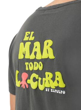 T-shirt  El Pulpo Relief Gris Pour Homme