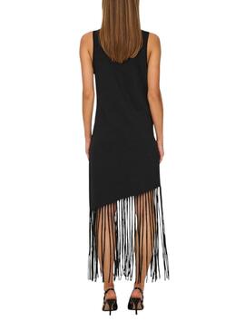 Robe Only Zinna à franges noire pour femme
