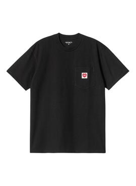 T-shirt Carhartt Pocket Heart noir pour homme.