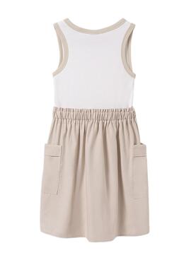 Robe Mayoral cargo beige combiné pour fille