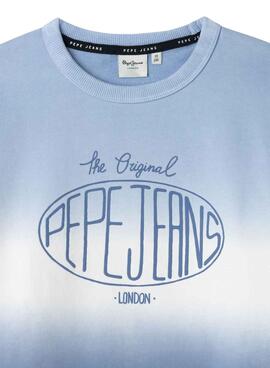 Sweat Pepe Jeans Jamie bleu pour garçon