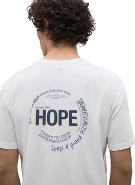 T-shirt Ecolaf Hope blanc pour homme.