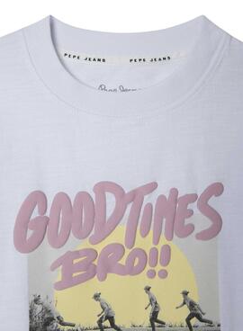 T-shirt Pepe Jeans Frankie blanc pour enfant