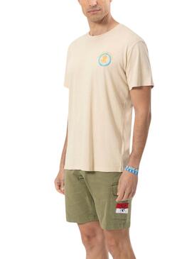 T-shirt  El Pulpo Paysage Beige Pour Homme