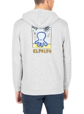 Sweat-shirt  El Pulpo primé Artistique Gris Pour Homme