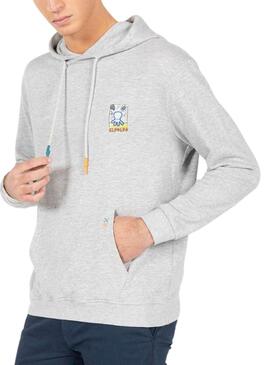 Sweat-shirt  El Pulpo primé Artistique Gris Pour Homme