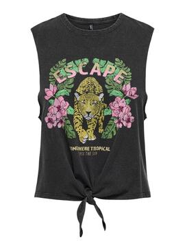 T-shirt Only Lucy Knot Eagle Noir pour Femme