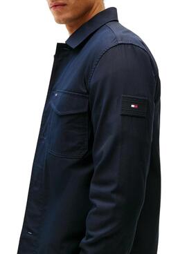 Chemise surdimensionnée en nylon bleu marine Tommy Hilfiger pour homme
