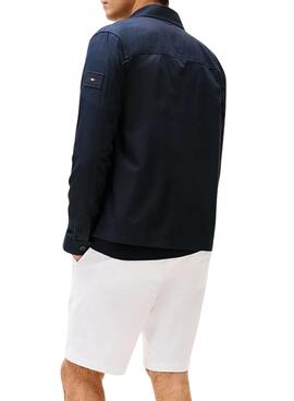 Chemise surdimensionnée en nylon bleu marine Tommy Hilfiger pour homme