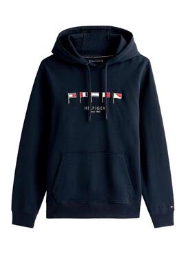 Sweatshirt Tommy Hilfiger Multi Flags bleu marine pour homme