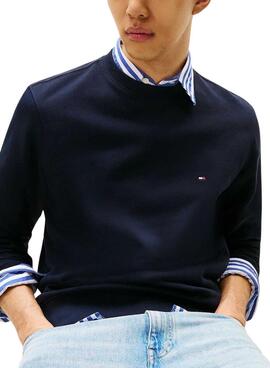 Pull Tommy Hilfiger Essential Crew marine pour homme