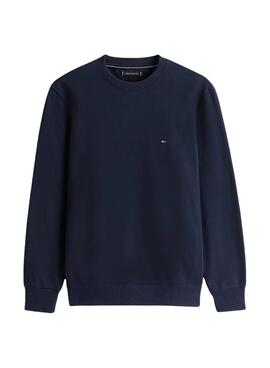 Pull Tommy Hilfiger Essential Crew marine pour homme