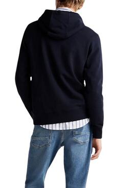 Sweat à capuche Tommy Hilfiger Essential marine pour homme.