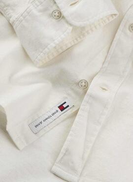 Chemise en lin blanc pour homme Tommy Jeans