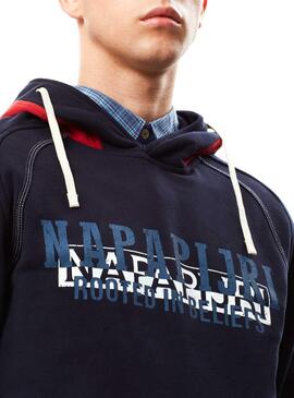 Sweat Cagoule marine Napapijri Bardara Homme