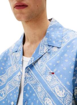 Chemise Tommy Jeans Paisley bleue pour homme