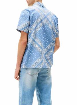 Chemise Tommy Jeans Paisley bleue pour homme