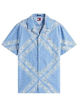 Chemise Tommy Jeans Paisley bleue pour homme