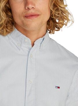 Chemise Tommy Jeans Stripe Oxford bleue pour homme