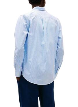 Chemise à rayures bleues Tommy Hilfiger pour homme