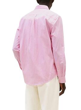 Chemise à rayures roses Tommy Hilfiger pour homme