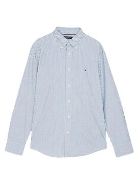 Chemise à rayures bleu marine Tommy Hilfiger pour homme