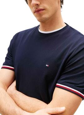 T-shirt Tommy Hilfiger Global Stripe bleue pour homme