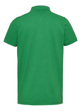 Polo Tommy Jeans Slim vert pour homme
