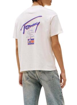 Chemise Tommy Jeans Faded blanche pour homme