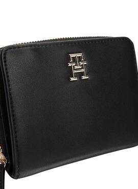 Portefeuille Tommy Hilfiger Logotape noir pour femme