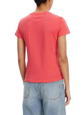 T-shirt Tommy Jeans Bubble coral pour femme