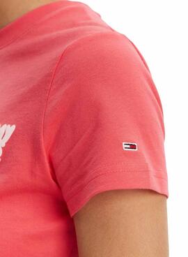 T-shirt Tommy Jeans Bubble coral pour femme