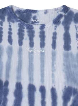 T-shirt Pepe Jeans Stef bleue pour fille.