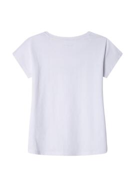 T-shirt Pepe Jeans Nuria blanc pour fille
