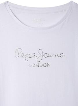 T-shirt Pepe Jeans Nuria blanc pour fille