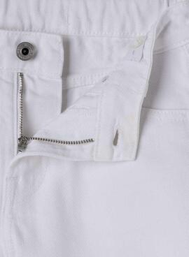 Shorts en denim Pepe Jeans A-Line blancos para niña.