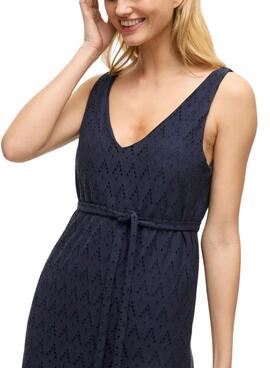 Robe bleue marine Vila Vimalina pour femme
