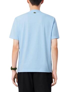 T-shirt Lacoste logo sportif bleu pour homme