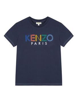 T-Shirt Kenzo Logo JB Marin Pour Enfante