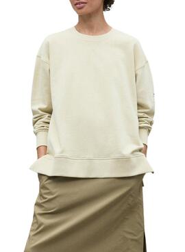 Sweat à capuche Ecoalf Storm beige pour femme