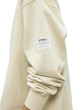 Sweat à capuche Ecoalf Storm beige pour femme