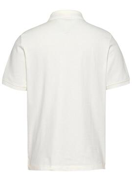 Polo Tommy Jeans Linear blanc pour homme