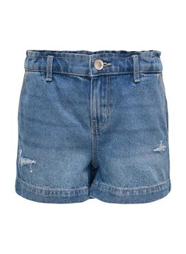 Shorts en denim Only Kogcomet de pierna ancha azules para niña.