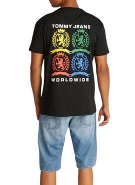 T-shirt Tommy Jeans 4CLR noir pour homme