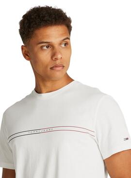 T-shirt Tommy Jeans Graphic blanc pour homme