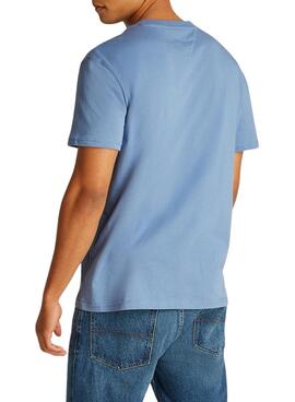 T-shirt Tommy Jeans Linear Logo bleu pour homme